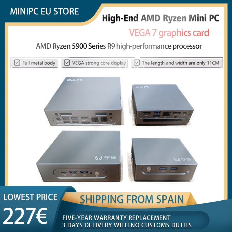 2025 Topton AMD Mini PC Ryzen 9 5900HX R7 5700U Windows 11 Desktop Gamer DDR4 NVME Barebone Gaming Computer 2.5Gbps LAN WiFi6E