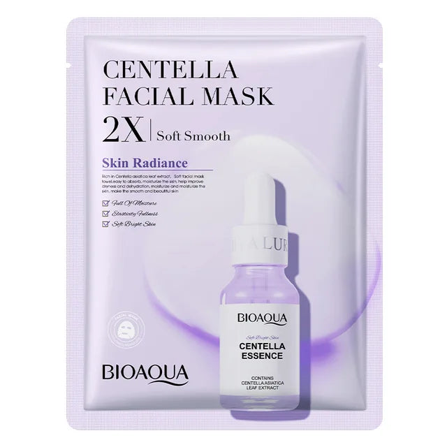 20pcs BIOAQUA Centella Collagen Face Mask VC Moisturizing Refreshing Sheet Masks Hyaluronic Acid  Facial Mask Skin Care Products