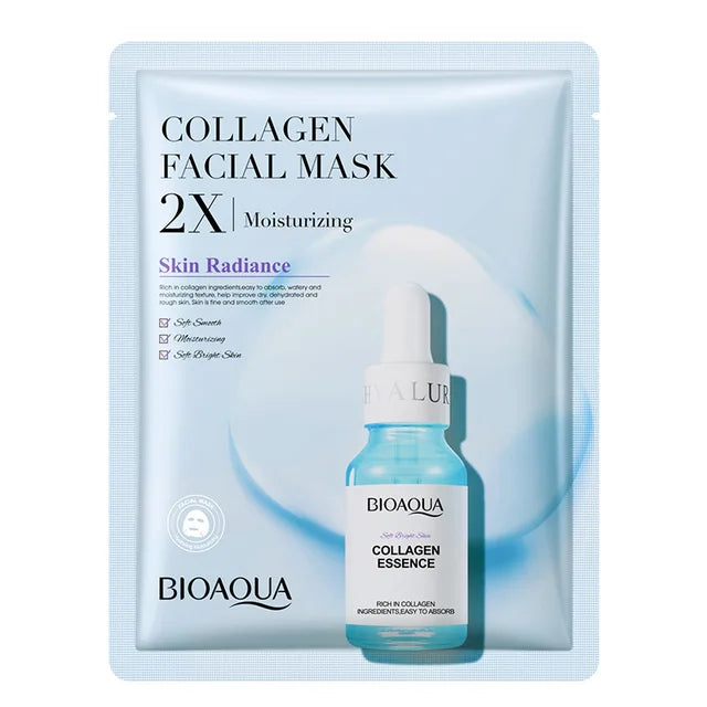 20pcs BIOAQUA Centella Collagen Face Mask VC Moisturizing Refreshing Sheet Masks Hyaluronic Acid  Facial Mask Skin Care Products