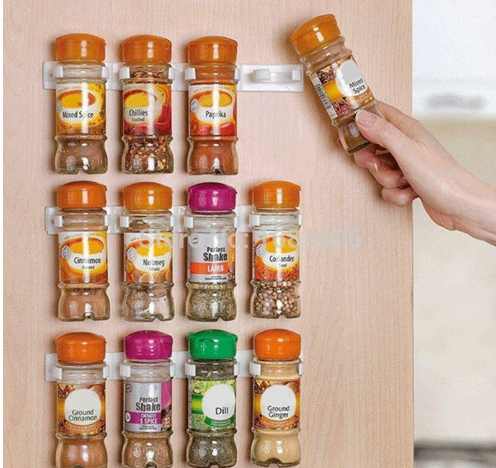 Clip N Store Simple Bottle Mouth Clip Seasoning Can Seasoning Bottle Storage Shelf Kitchen Storage Shelf