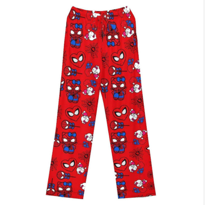 Walking pants, summer cartoon sleeping pants, thin women's Korean version, loose spring and autumn new home casual pants