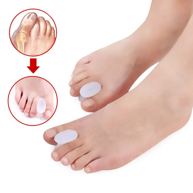 2Pcs=1Pair Silicone Toes Separator Bunion Bone Ectropion Adjuster Toes Outer Appliance Foot Care Tools Hallux Valgus Corrector