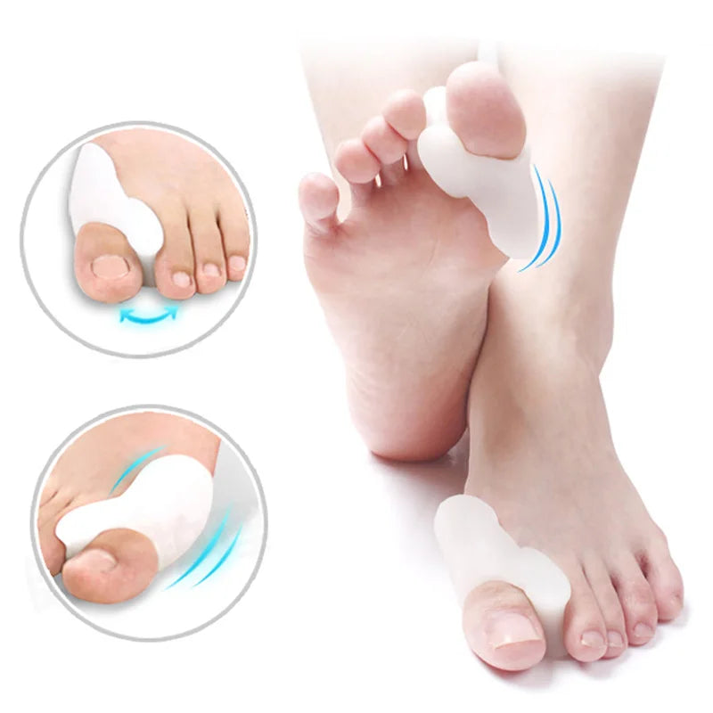 2Pcs=1Pair Silicone Toes Separator Bunion Bone Ectropion Adjuster Toes Outer Appliance Foot Care Tools Hallux Valgus Corrector