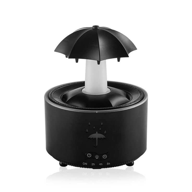 Rotating umbrella water droplet humidifier household heavy fog desktop rainbow lights remote control aromatherapy machine