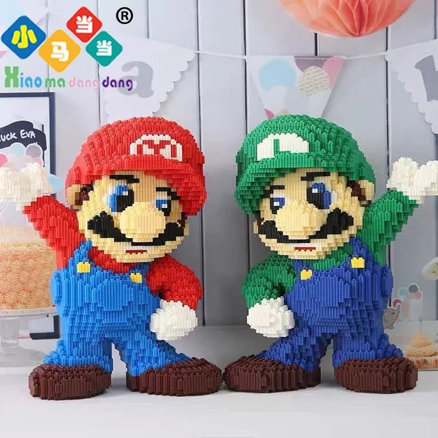 35cm Super Marios Bros Big Building Blocks Anime Figure Cartoons Model Gient Super Mario Blocks Ornaments Children Gifts