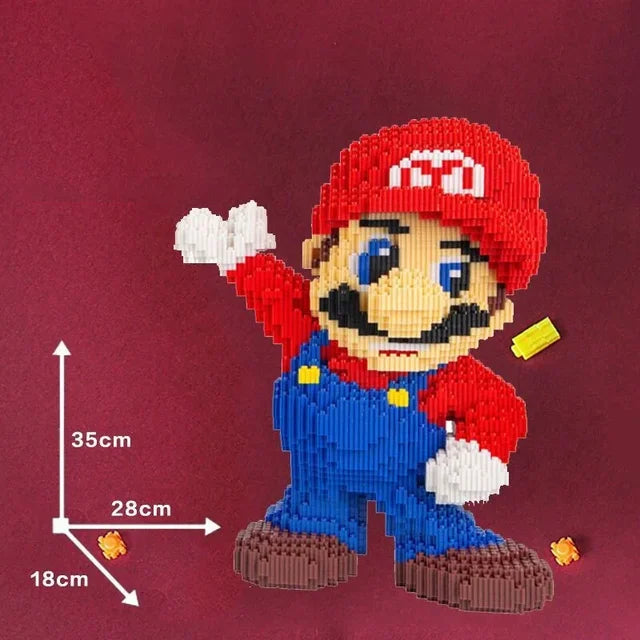 35cm Super Marios Bros Big Building Blocks Anime Figure Cartoons Model Gient Super Mario Blocks Ornaments Children Gifts