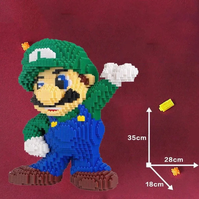 35cm Super Marios Bros Big Building Blocks Anime Figure Cartoons Model Gient Super Mario Blocks Ornaments Children Gifts