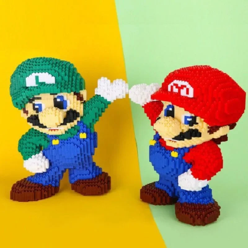 35cm Super Marios Bros Big Building Blocks Anime Figure Cartoons Model Gient Super Mario Blocks Ornaments Children Gifts