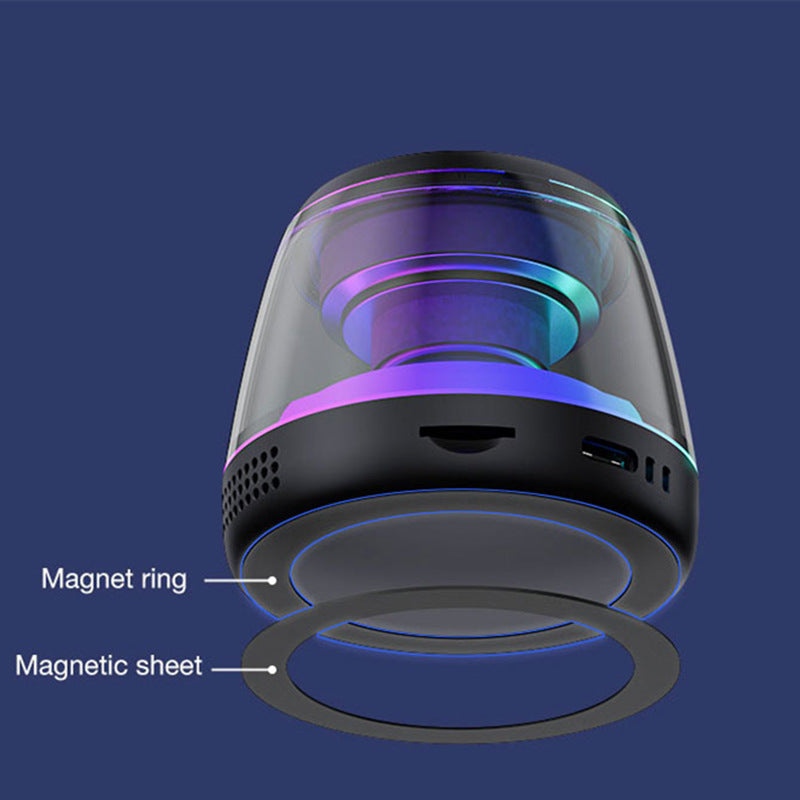 Magnetic Speaker Phone Holder Portable RGB Light Bluetooth Speaker Subwoofer Outdoor TWS Speaker