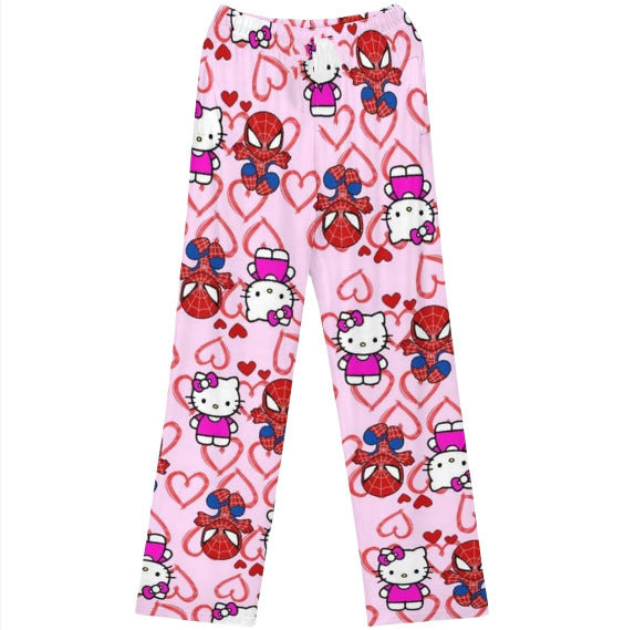 Walking pants, summer cartoon sleeping pants, thin women's Korean version, loose spring and autumn new home casual pants