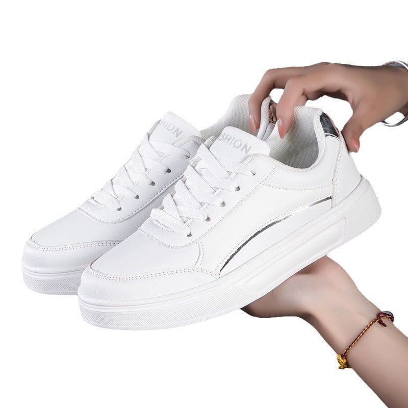 White shoes for women, white board shoes, anti slip flat bottom