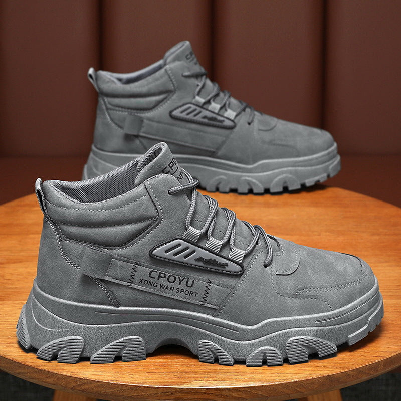 Breathable high top workwear shoes for men anti slip and wear-resistant sports and leisure safety shoes