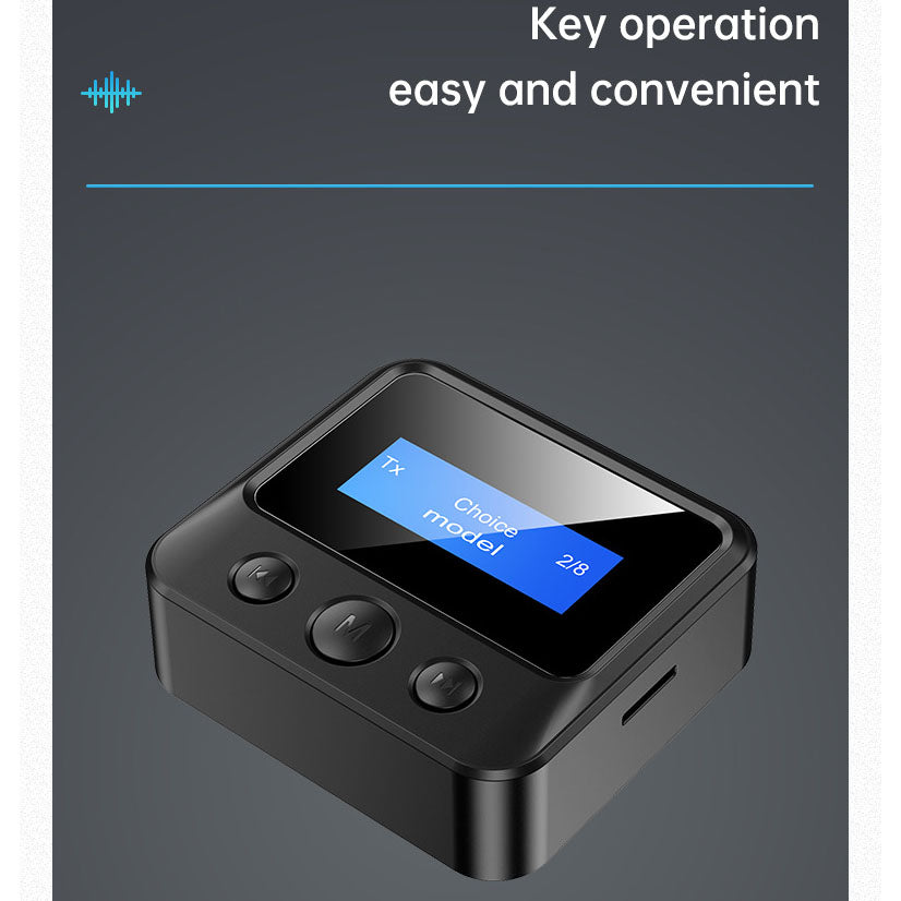 Screen display 2-in-1 Bluetooth audio adapter Bluetooth audio transmitter receiver Bluetooth 5.0 receiver