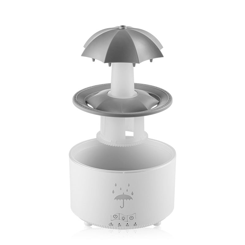 Rotating umbrella water droplet humidifier household heavy fog desktop rainbow lights remote control aromatherapy machine