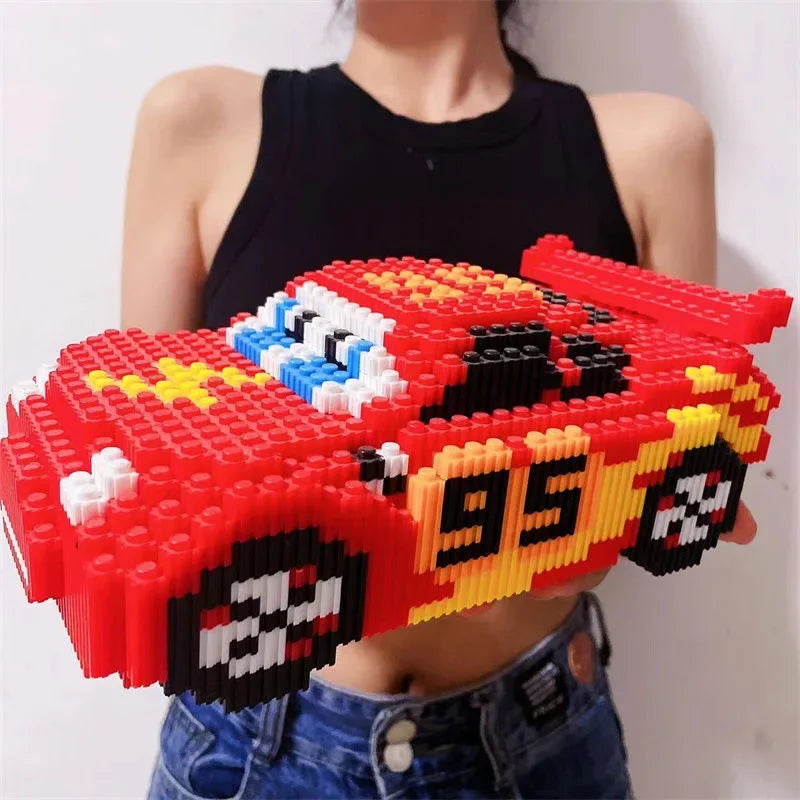 Disney Cartoon Pixar Cars 3 Diamond Building Blocks Lightning Mcqueen Cute Diy Model Connection Mini Bricks Car Blocks Toys Gift