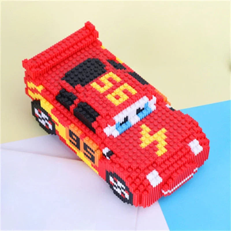 Disney Cartoon Pixar Cars 3 Diamond Building Blocks Lightning Mcqueen Cute Diy Model Connection Mini Bricks Car Blocks Toys Gift