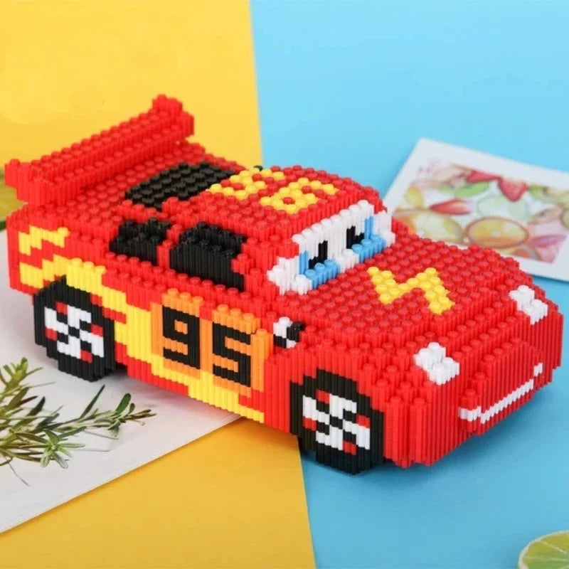 Disney Cartoon Pixar Cars 3 Diamond Building Blocks Lightning Mcqueen Cute Diy Model Connection Mini Bricks Car Blocks Toys Gift