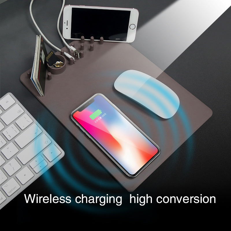 Newest QI Wireless Charging Mousepad Mouse Pad Phone Holder Stand Chargers For iPhone X 8Plus For Samsung Note 8 S8 S7