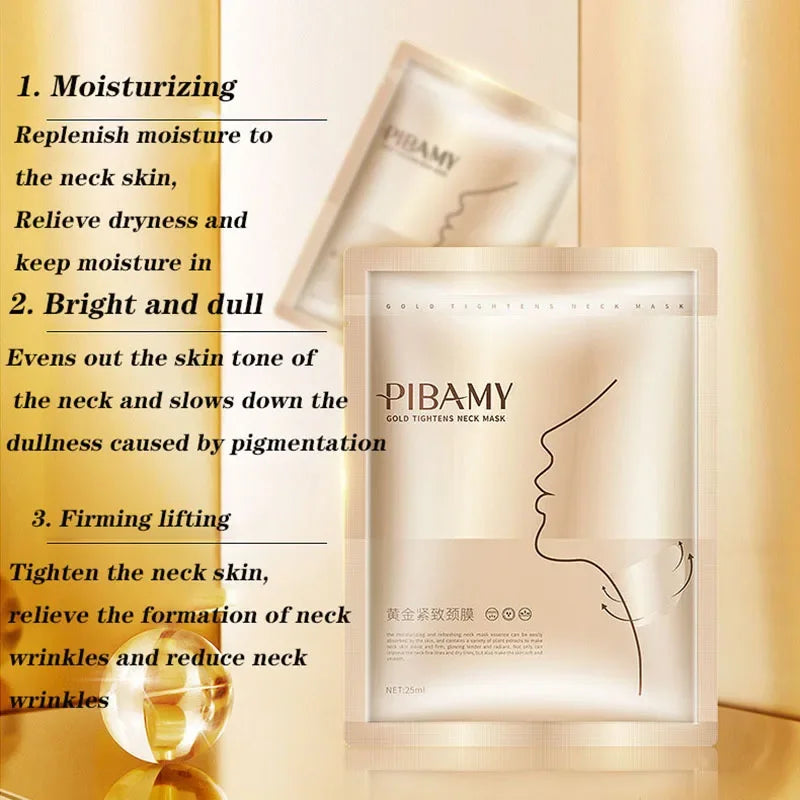 Gold Firming Neck Mask Moisturizing Anti Wrinkles Anti-aging skincare Neck Masks Beauty Necks Skin Care Products 10pcs