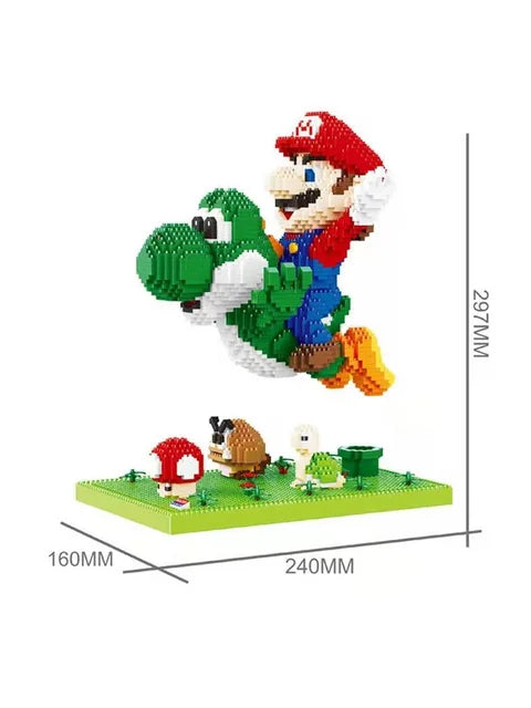 Super Building Blocks Mario Bros with Flying Yoshi Education Diamond Micro Bricks Action Model Figures Toys for Children