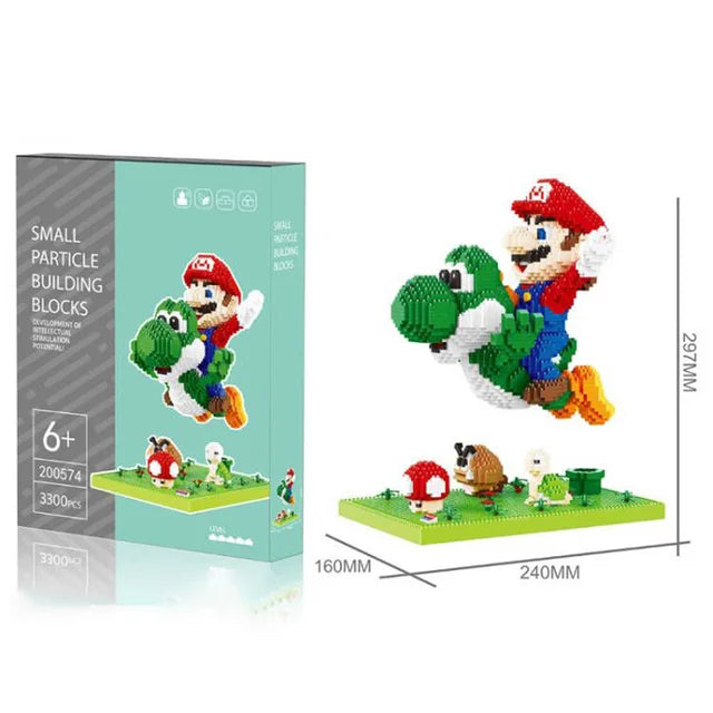 Super Building Blocks Mario Bros with Flying Yoshi Education Diamond Micro Bricks Action Model Figures Toys for Children