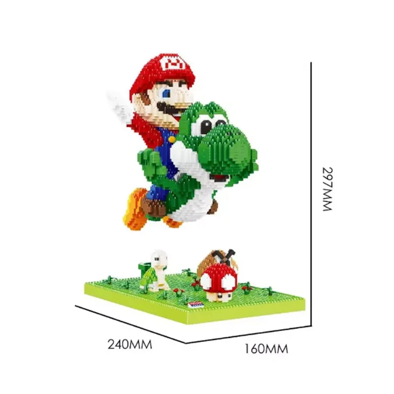 Super Building Blocks Mario Bros with Flying Yoshi Education Diamond Micro Bricks Action Model Figures Toys for Children