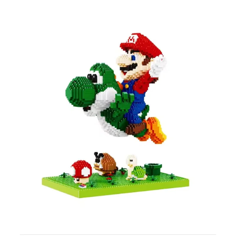 Super Building Blocks Mario Bros with Flying Yoshi Education Diamond Micro Bricks Action Model Figures Toys for Children